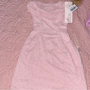 Oh Polly Blush Strapless Mini Dress